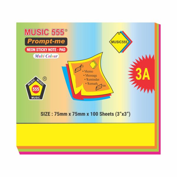 3X3 PROMPT-ME (NEON) MULTI STICKY NOTE PAD