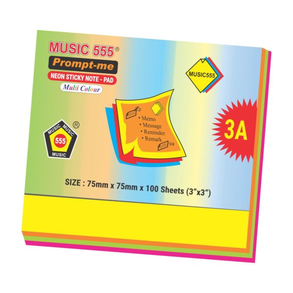 3X3 PROMPT-ME (NEON) MULTI STICKY NOTE PAD - Image 2