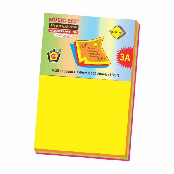 4X6 PROMPT-ME (NEON) MULTI STICKY NOTE PAD - Image 2