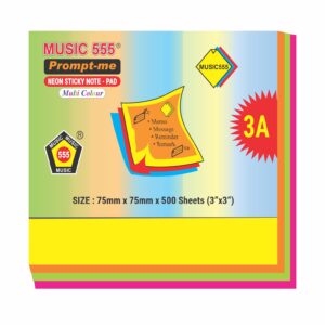 3X3 PROMPT-ME (NEON) MULTI STICKY NOTE PAD (500 SHEETS)
