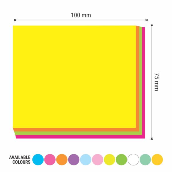 4X3 PROMPT-ME (NEON) MULTI STICKY NOTE PAD (500 SHEETS) - Image 3