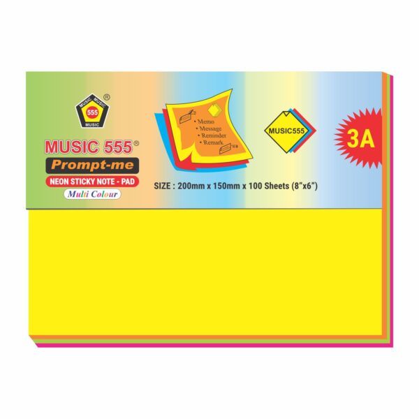 8X6 PROMPT-ME (NEON) MULTI STICKY NOTE PAD