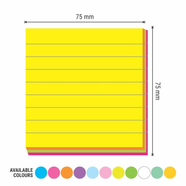 3X3 PROMPT-ME NEON (MULTI RULED) STICKY NOTE PAD - Image 3