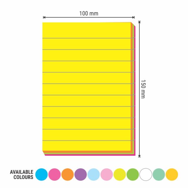 4X6 PROMPT-ME NEON (MULTI RULED) STICKY NOTE PAD - Image 3