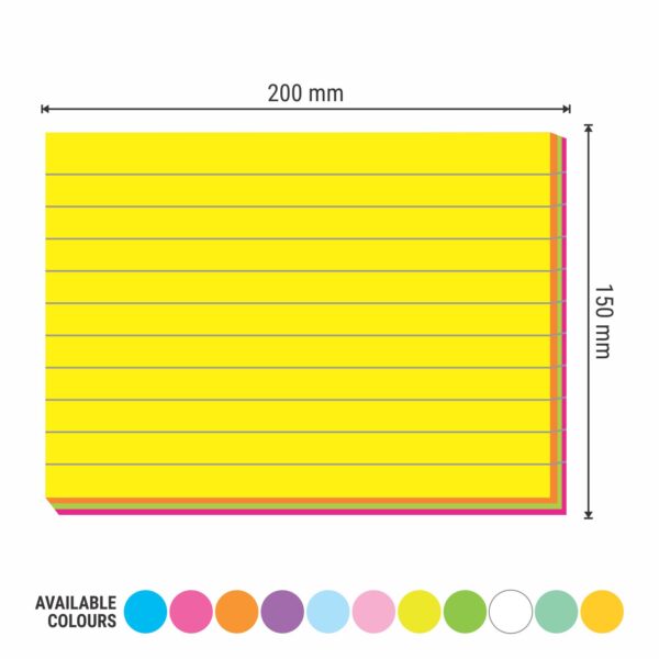 8X6 PROMPT-ME NEON (MULTI RULED) STICKY NOTE PAD - Image 3