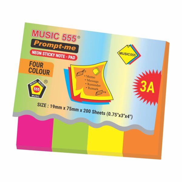 1X4 PROMPT-ME NEON STICKY NOTE PAD (SMALL) - Image 2