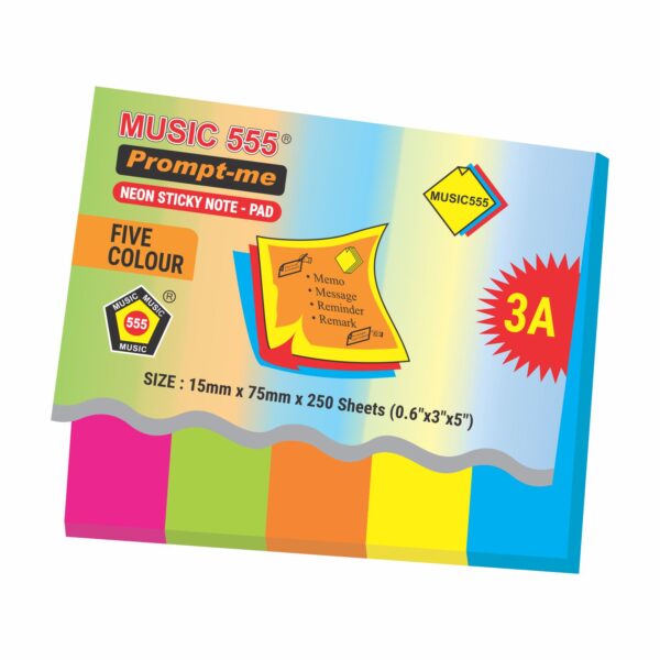 1X5 PROMPT-ME NEON STICKY NOTE PAD(SMALL) - Image 2