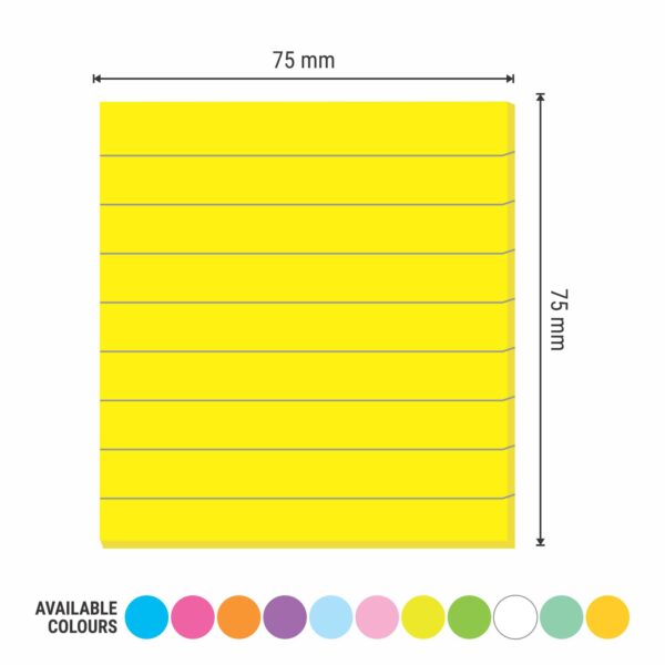 3X3 PROMPT-ME NEON (RULED) STICKY NOTE PAD - Image 3