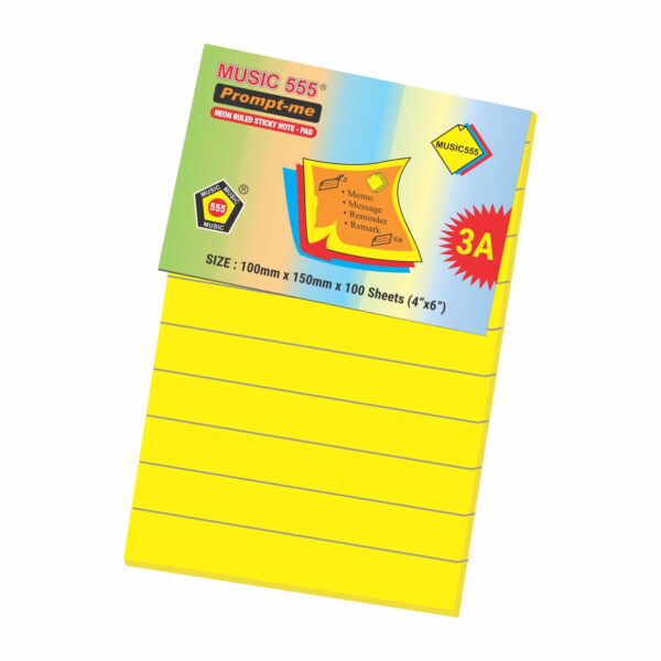 4X6 PROMPT-ME NEON (RULED) STICKY NOTE PAD - Image 2