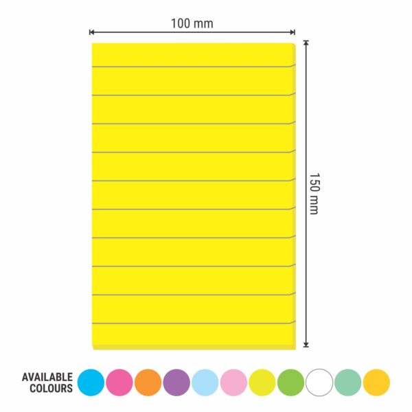 4X6 PROMPT-ME NEON (RULED) STICKY NOTE PAD - Image 3