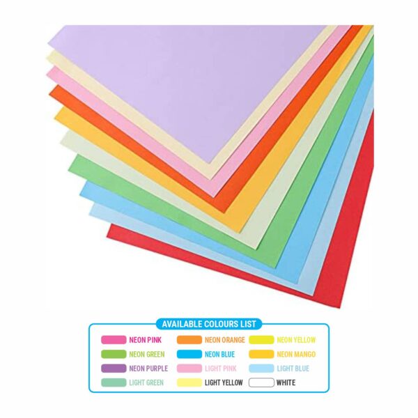 A/4 PREMIUM BRIGHT PASTEL MULTI COLOUR PAPER - Image 3