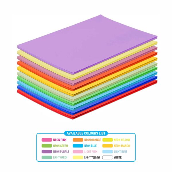 A/3 PREMIUM BRIGHT PASTEL COLOUR PAPER - Image 2