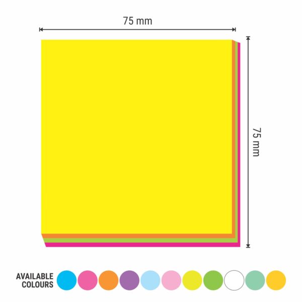 3X3 MANGOOSE NEON STICKY NOTE PAD - Image 3