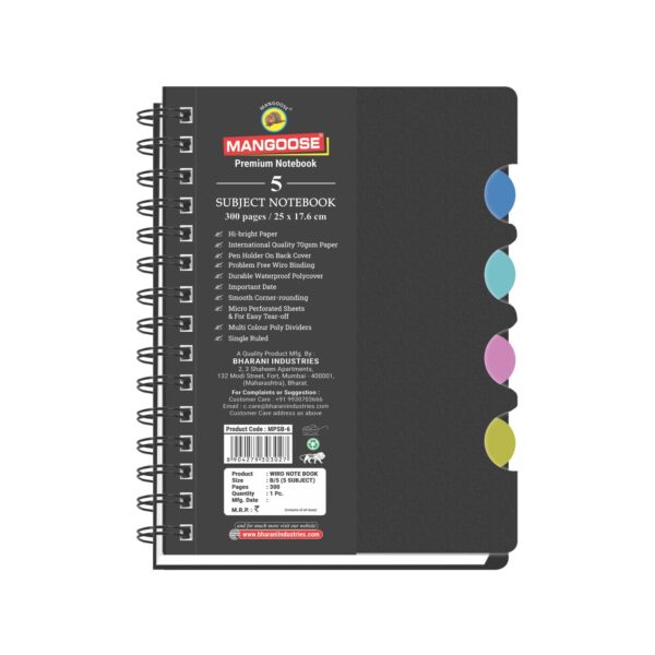 B-5, 5 SUBJECT BOOK