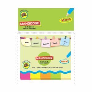 1X5 MANGOOSE NEON PROMPT STICKY NOTE PAD (BIG)