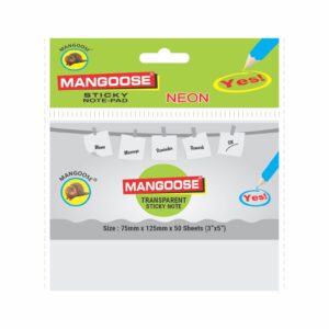 5X3 PLASTIC TRANSPARENT STICKY NOTE PAD